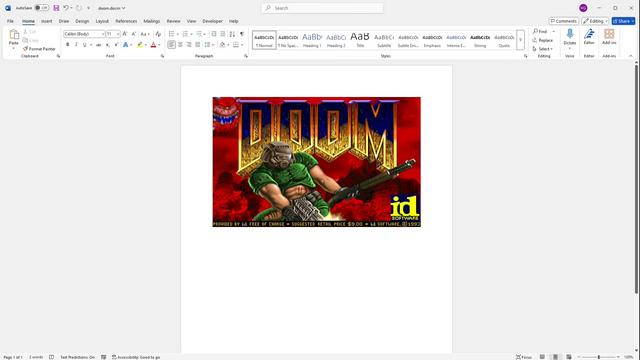 PDFの次はWordで『DOOM』！？どんどん増える名作FPSの”文書ファイル化”、隣で仕事をしてる人も『DOOM』ユーザーかもしれない