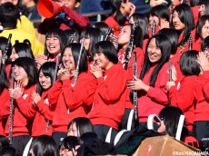 [選手権]京都橘と國學院久我山の応援が青く澄み渡った空に響き渡る(12枚)