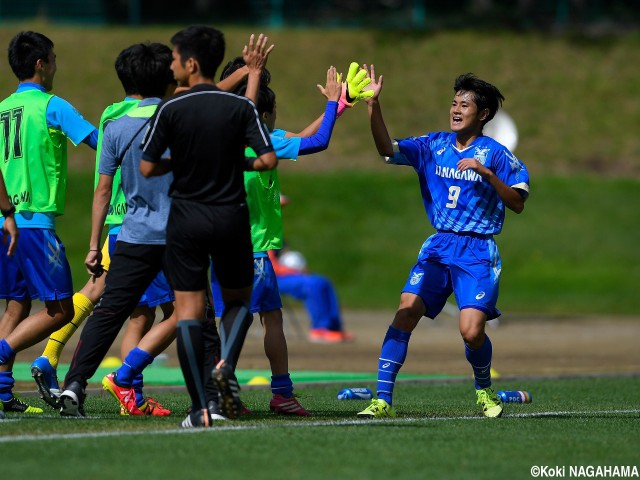 [国体少年男子]2得点で快勝に貢献した神奈川県FW川野(4枚)