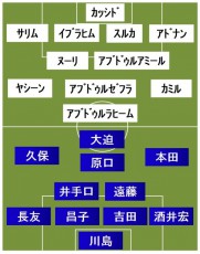 日本vsイラク スタメン発表