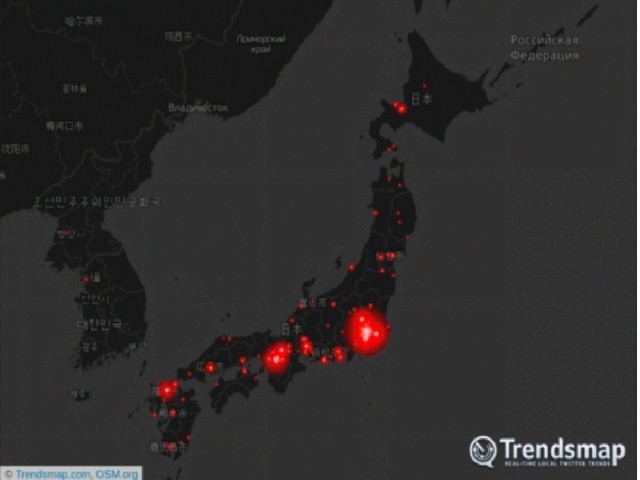 日本代表セネガル戦、ツイート量のヒートマップは北朝鮮も反応