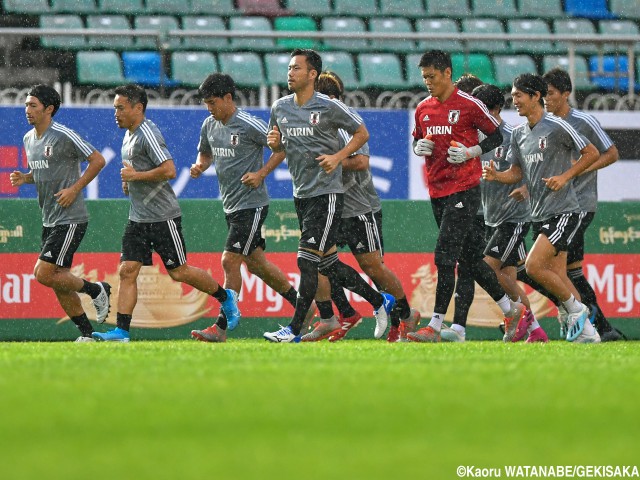 いよいよW杯予選が始まる! 森保J、ミャンマー戦へ大雨の中で最終調整(12枚)