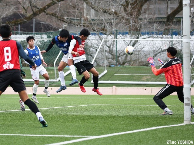 U-18とU-17の日本高校選抜候補が2日連続練習試合で激突!第1ラウンドは阪田、松永、西村のゴールでU-18が3発勝利!