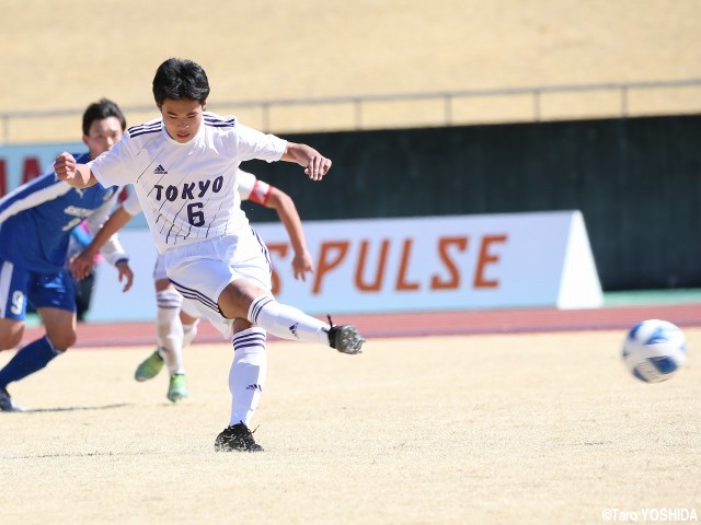 U-16東京都選抜MF知久陽輝が投入後3分で先制点。22年は強豪・川崎F U-18での先発奪取に挑戦