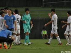 U-18日本代表唯一の高校2年生、GK中村圭佑が1-0勝利に貢献。一本に集中し、ファインセーブ