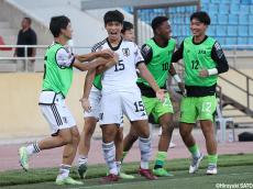 カメラ目線でガッツポーズ!! U-16日本代表FW徳田誉、3試合連続ゴールを奪取(10枚)
