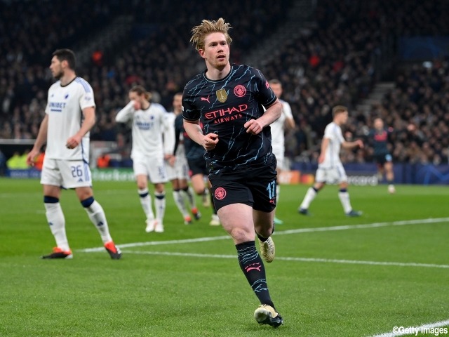 デ・ブライネが1G2A!!CL16強開戦、王者マンチェスター・シティが敵地