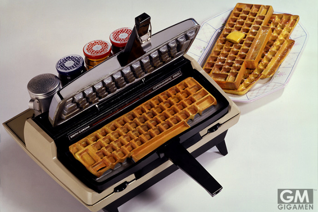 キーボード型のワッフルを食べれば心はベルギー　Keyboard Waffle Iron