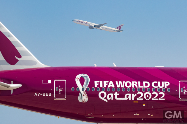カウントダウン開始！カタール航空がサッカーW杯特別塗装機を就航