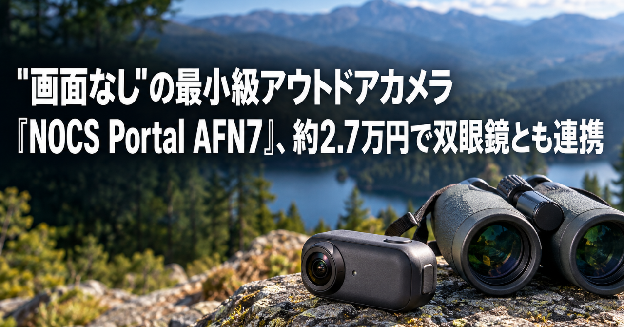 “画面なし”の最小級アウトドアカメラ『NOCS Portal AFN7』、約2.7万円で双眼鏡とも連携｜Infoseekニュース