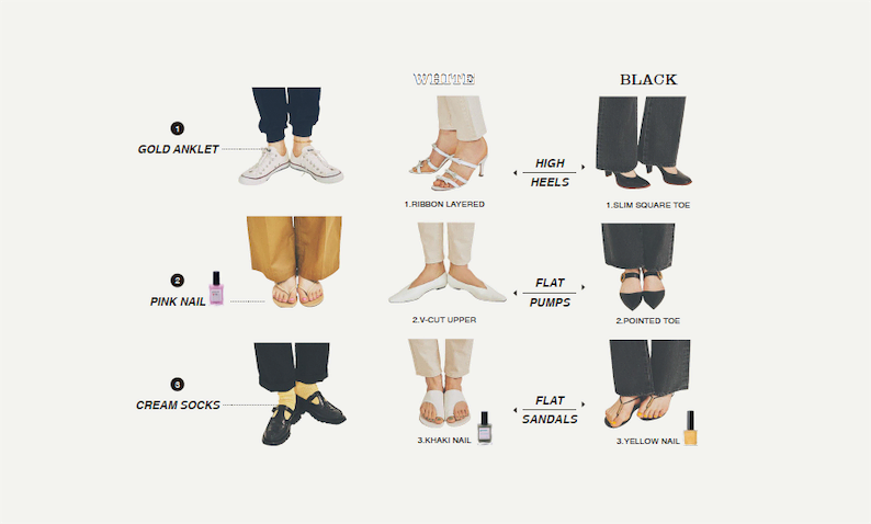 黒白デニムと靴のベストな関係「すっきり見える」足元のワントーン【6選】ヒールあり・なしそれぞれの場合