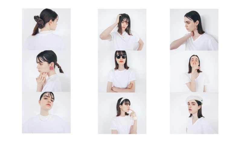 白Tシャツ「腰から上で印象チェンジ」【9選】3つのネックライン別・似合うアクセやメイクの色