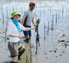 【タイ】海猿も待っている、マングローブ植林地で「泥」と「水上スキー」を楽しむ