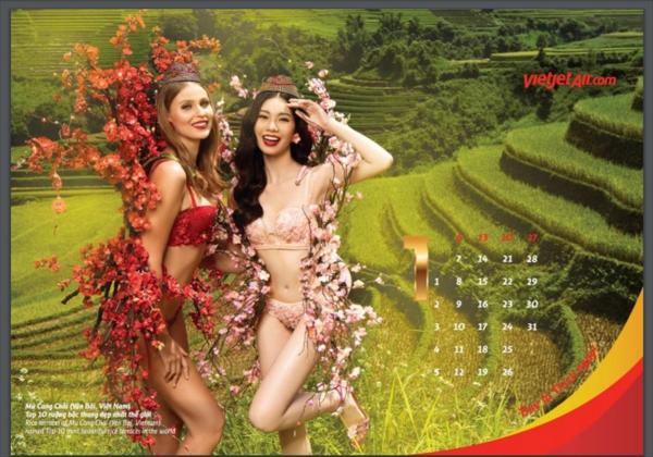 ベトジェット(VietJetAir)CAカレンダー　美しさ世界一と絶賛