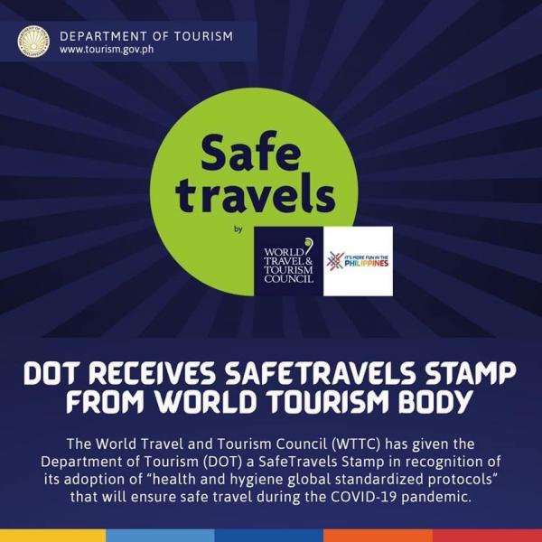 新型コロナ対策は万全・フィリピン観光省「Safe Travels Stamp」を取得