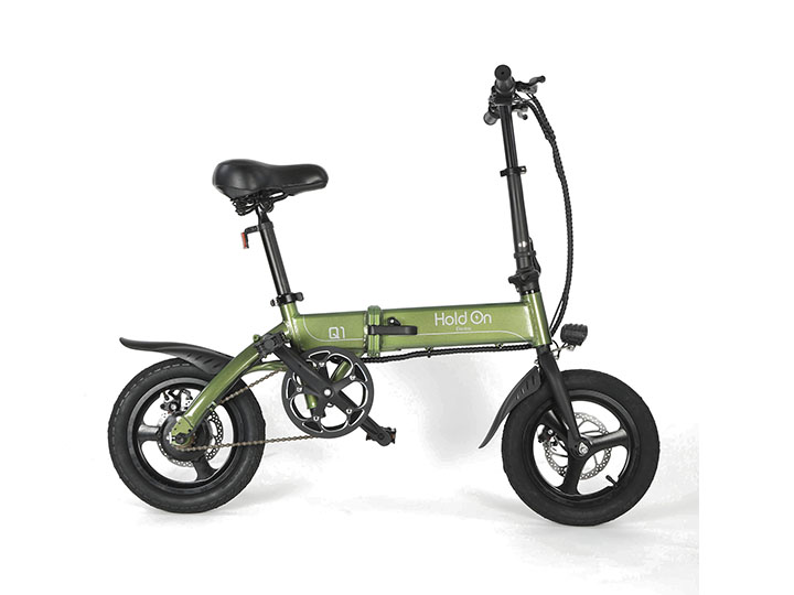 折り畳み電動アシスト自転車  緑 小型タイヤ 折り畳み 電動自転車 VELMO ベルモ アシスト ミニベロ 小径車