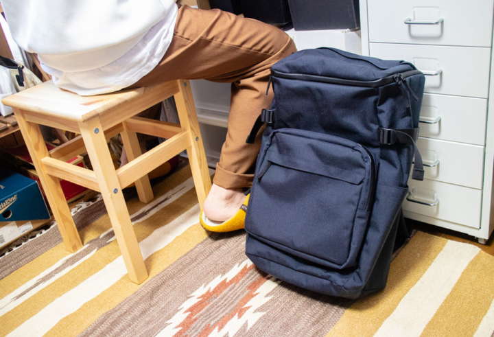 無印良品の「大きく開くリュック」がテレワークでも大活躍です