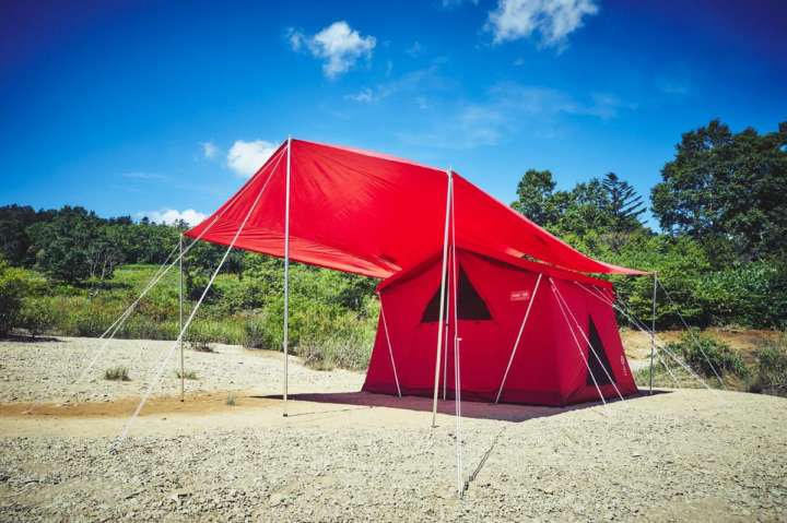 コールマン　120周年　記念　テント　&タープセット　限定モデル コールマン120周年記念モデルは目にも鮮やかな「赤」が目印