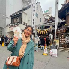 モデル・前田典子のパワースポット巡り！「小網神社」へお礼参りに