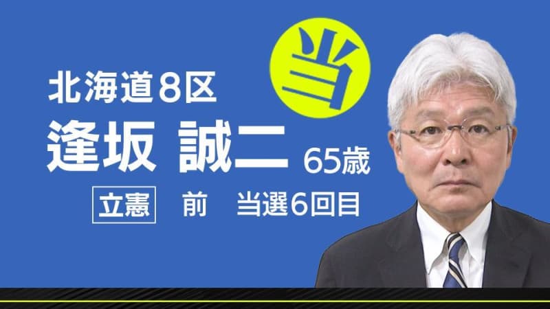 速報　北海道８区　逢坂誠二氏（立憲・前職）当選確実