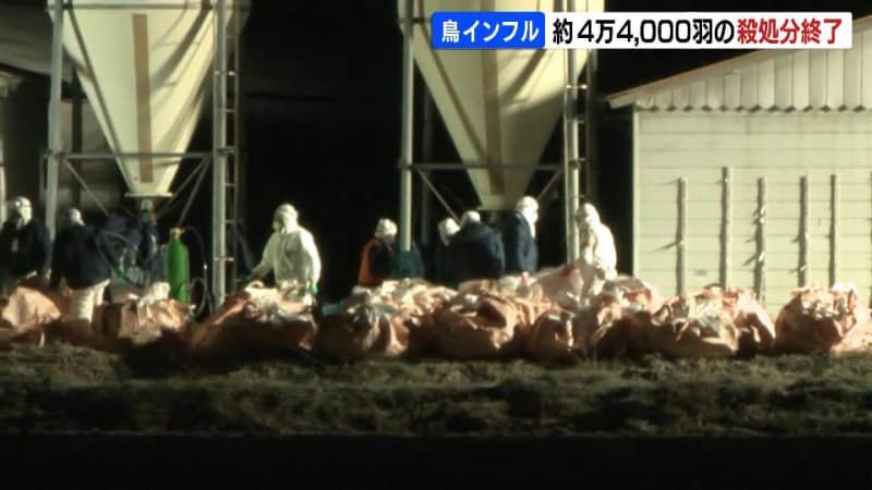 採卵用の鶏約４万4000羽の処分終わる　高病原性鳥インフル検出の北海道旭川市の養鶏場　消毒などの防疫作業は18日まで続く