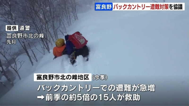 富良野で相次ぐバックカントリー遭難　すでに前季比5倍の遭難事案に関係機関が対策を協議