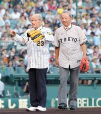 【阪神】吉田義男氏と堀内恒夫氏が始球式に登場して聖地１００周年を彩る、吉田氏「甲子園は私の人生」