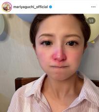 矢口真里、アンパンマンメイクでまさかの事態！証拠の自撮りに「体張ってますね」「めっちゃ泣いた後みたい」