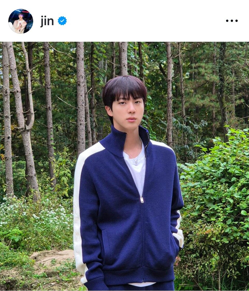 ＢＴＳ・ＪＩＮ、最新ショット公開でファンもん絶「くっそイケメン写真投下してきた」「やっぱかっこええな」