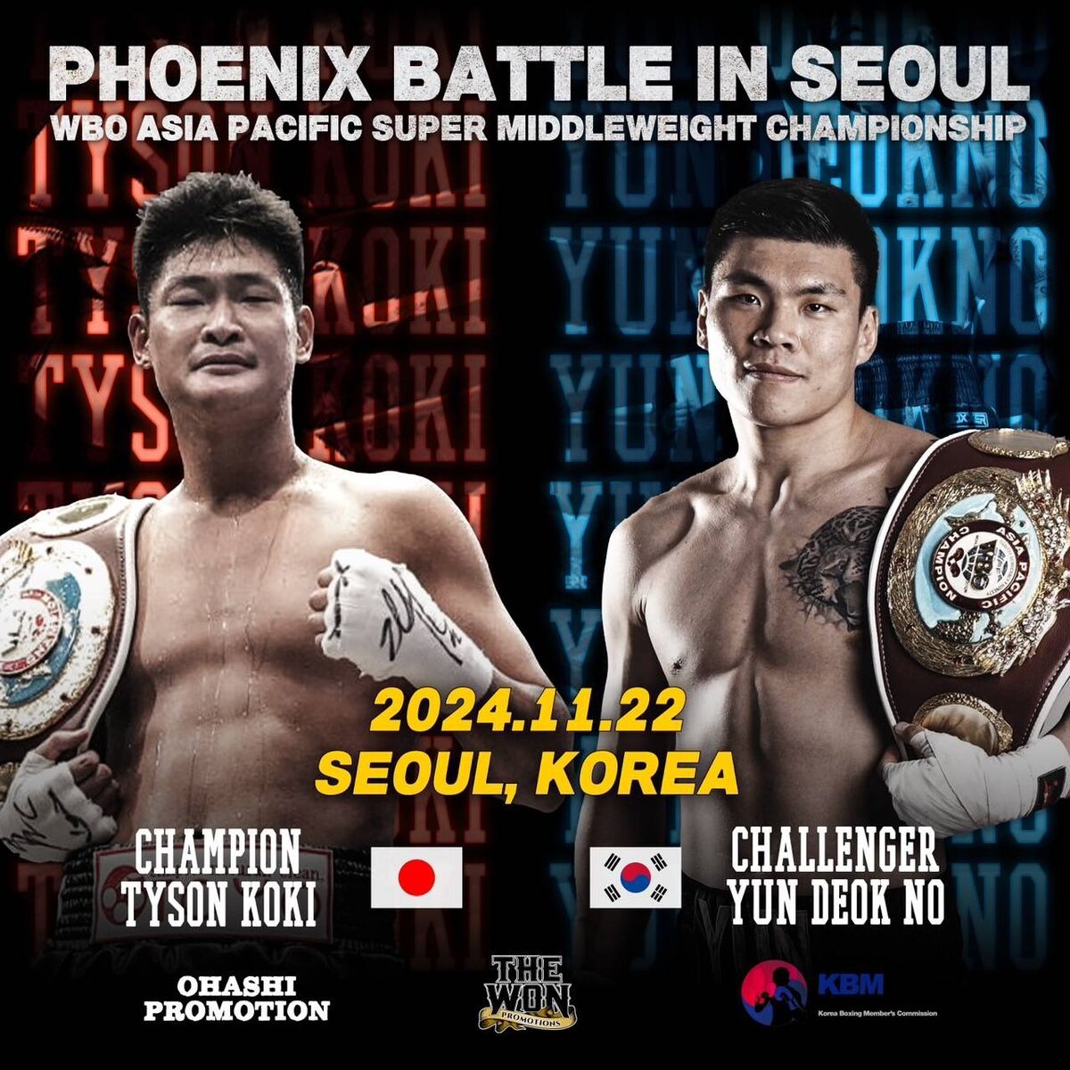 ＷＢＯアジアパシフィック・スーパーミドル級王者・帝尊康輝が１１月２２日韓国で初防衛戦