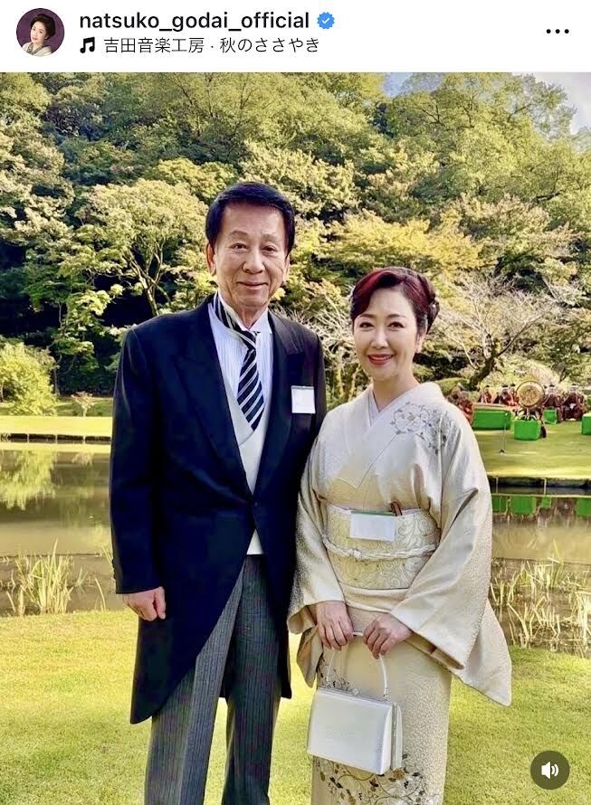 伍代夏子、夫・杉良太郎と夫婦ショットが「仲が良さそうで素敵」「とてもお似合い」と話題