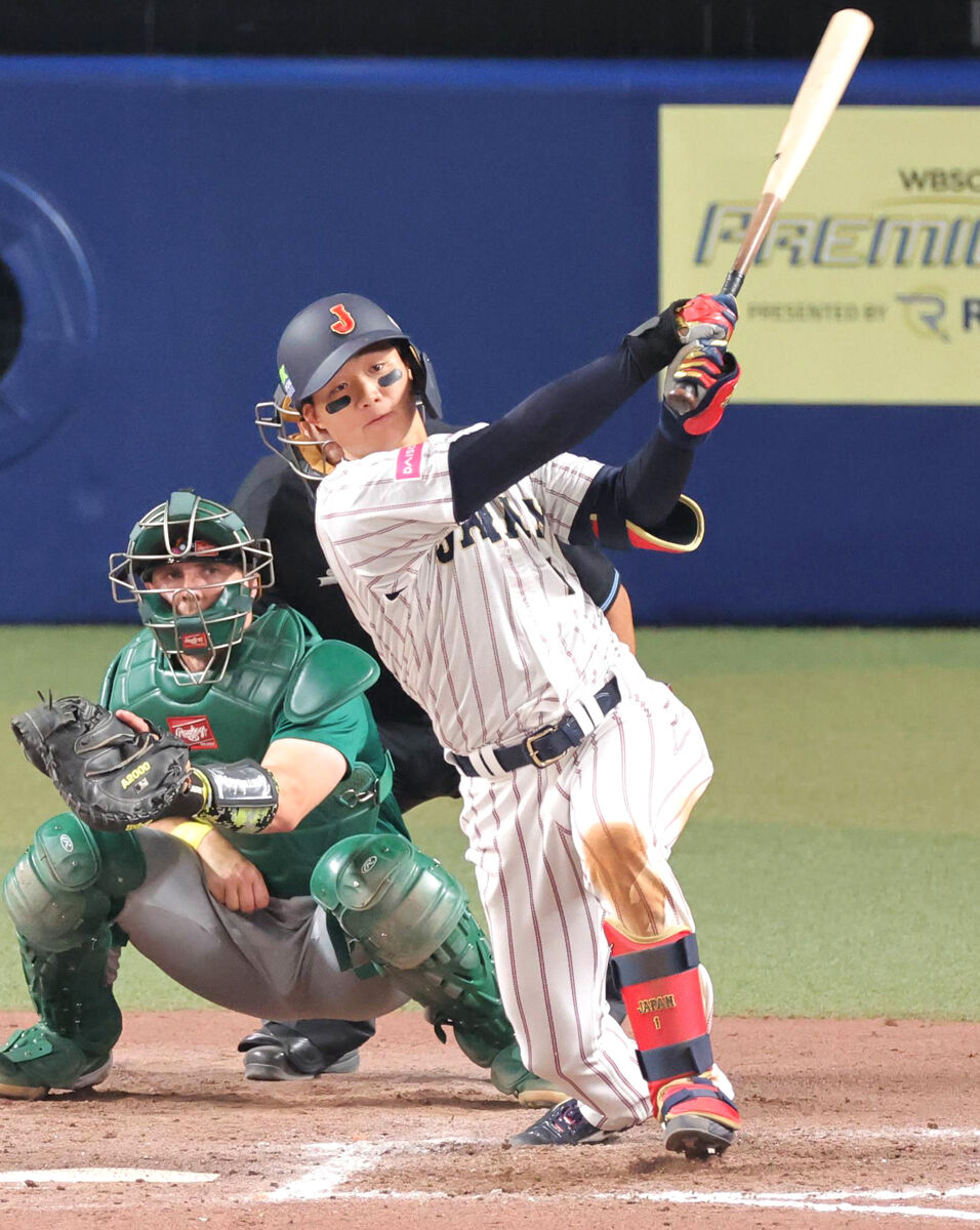 侍の４番は俺だ！　阪神・森下が井端監督の抜てきに応える３安打２打点発進「とりあえずホッとした」