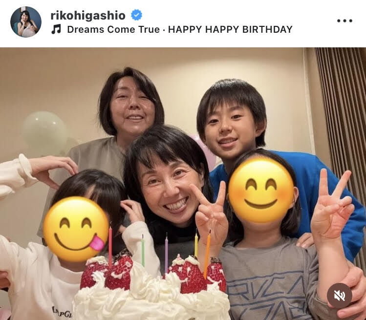 東尾理子、「人生の中で１番幸せ」４９歳の誕生日に子どもたちからサプライズ！親子ショット披露