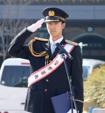 【阪神】小幡竜平が甲子園警察署の一日署長　制服姿で交通安全呼びかけ「交通ルール守って」