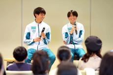 箱根駅伝優勝の青学大・田中悠登＆若林宏樹がトークイベント　今春からアナウンサーの田中が名司会者ぶり発揮