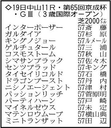 【京成杯展望】ジャスティンパレスの弟キングノジョーがデビュー２戦目で重賞タイトル挑戦