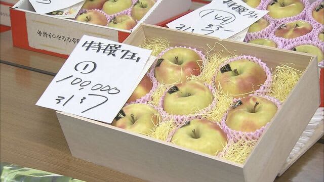 北海道七飯町のブランドリンゴ「ななみつき」初競りで7個10万円に高値