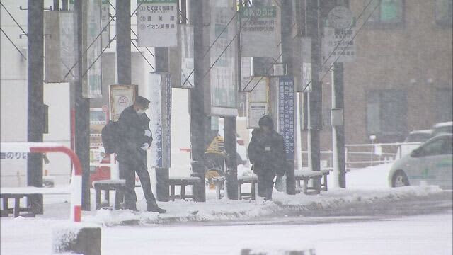 「重い雪だ。すごい重い雪」釧路で積雪　未明0cm→朝4cm　釧網線6本運休　道東は夕方にかけ交通障害に注意