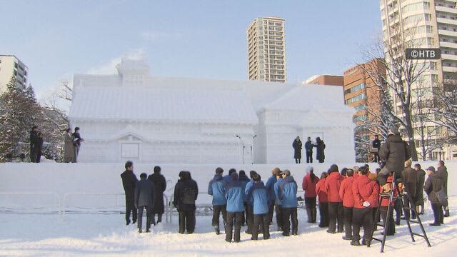 まつりムード上昇中！　大雪像も完成　あす開幕のさっぽろ雪まつり