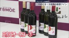 「おいしい食べ物と楽しんで」　三次産ピオーネなど使用の新酒ワイン販売