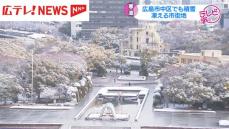 今シーズン一番の寒波に凍える市街地　広島市中区でも積雪