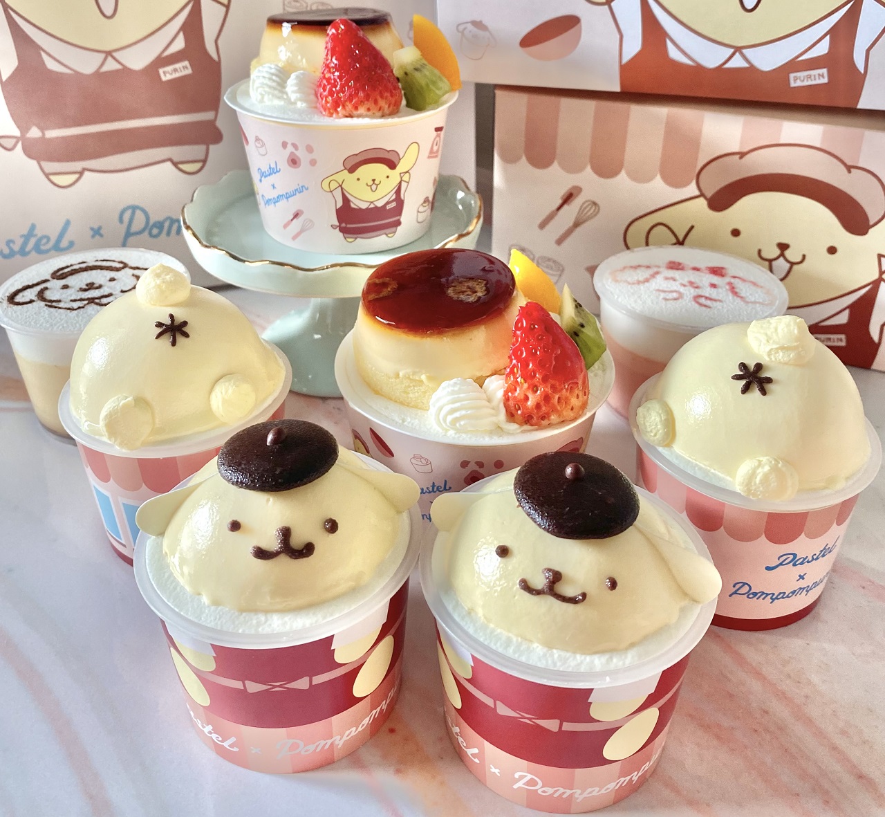 パステル×ポムポムプリン】激かわコラボを食べ比べ！専用ショッパーも