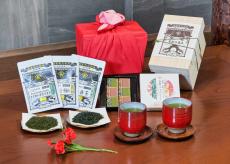 【母の日ギフト】カーネーション&チョコ付き♪世界緑茶コンテスト金賞受賞の静岡茶の特別セット
