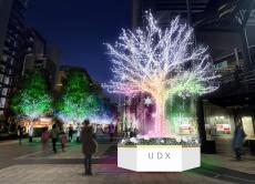 虹をモチーフにした光の演出、秋葉原にて「UDX Illumination 2021」開催