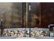 銀座ソニーパークの壁面に全長30mのガーベラの花畑が出現！画家・山口幸士氏が創作したウォールアートとは？