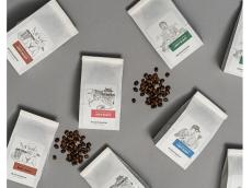 ユニコーヒーロースタリーのコーヒー豆パッケージが横浜の観光地をイメージさせるイラストに一新