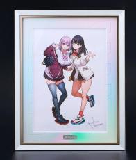 グリッドマンGRIDMAN 冬制服 複製原画 キャラファイングラフ 六花 アカネ グリッドマン」宝多六花、新条アカネのフィギュア用イラストが複製原画