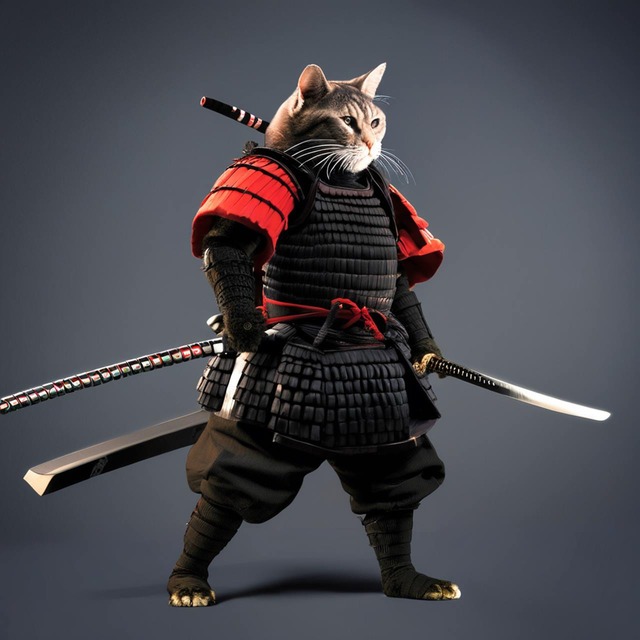 ねこ侍 Amazon.co.jp: 猫サムライアニメキャンバス絵画インテリアかわいい猫