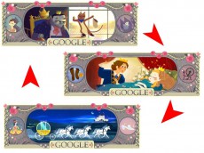 懐かしい童話イラストが複数楽しめる！　Googleロゴが童話集作者の生誕388周年を記念したイラストに