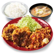 丼じゃおさまらない！かつや合い盛りシリーズ「豚キムチとチキンソースカツ飯」